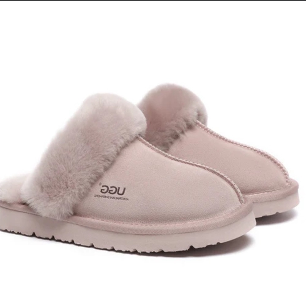 UGG Soft Beige Platform Slippers